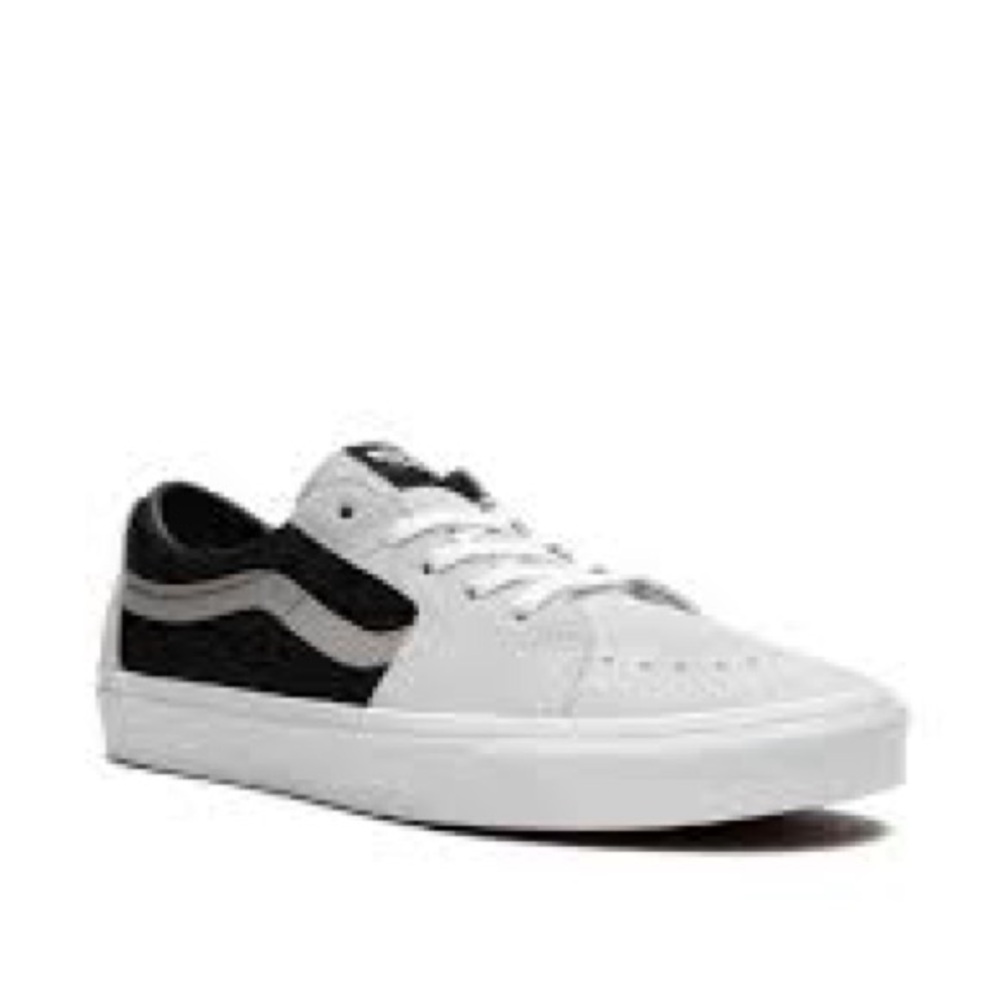 Vans Sk8 Low beige and black suede shoes